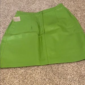 Vintage like green leather skirt